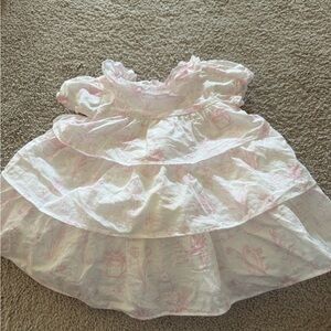 Janie and Jack Pink and White bunny Baby Dress and sweater